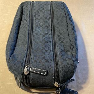 COACH black jacquard Mens Shaving Bag